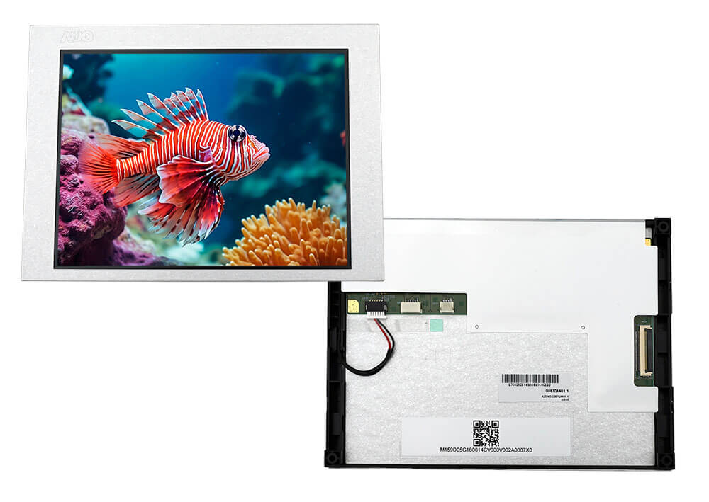 G057QAN01.1 AUO TFT Display front and back view